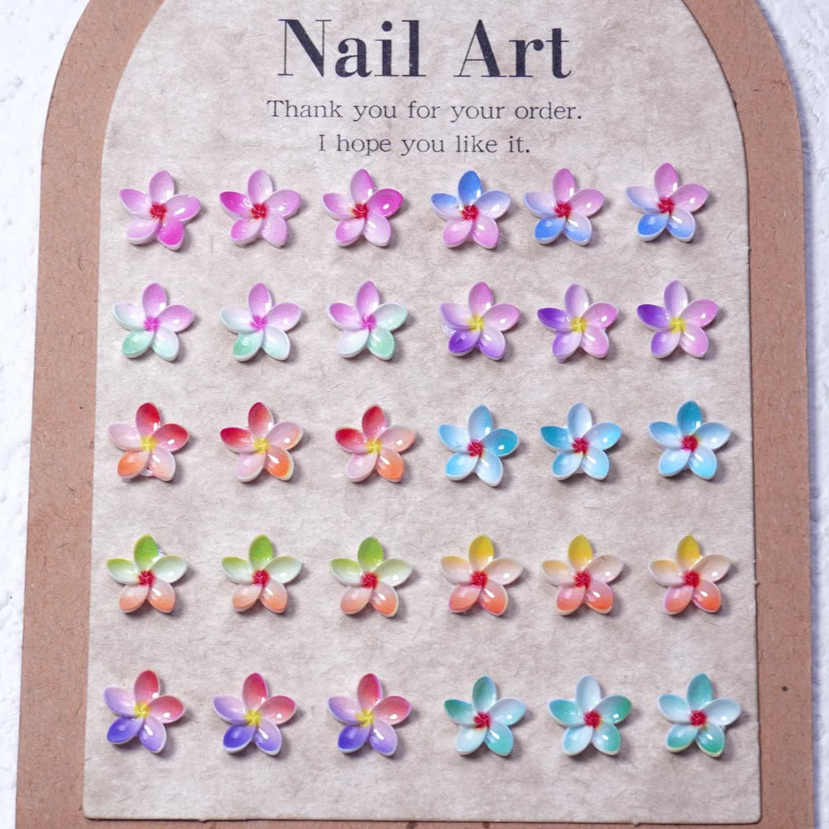 50/100 pezzi, fiore colorato a cinque petali, fiore carino cartone animato, accessori per unghie, diamante in resina, fiore fai da te che indossa accessori per unghie