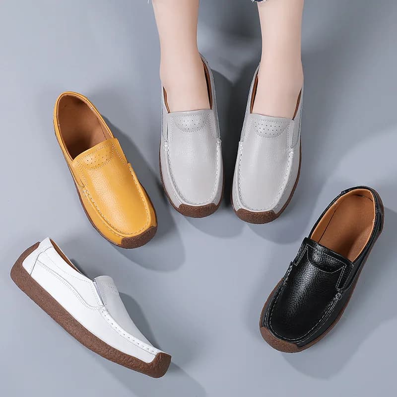 Scarpe casual da donna in vera pelle Scarpe da ginnastica per il tempo libero Mocassini slip-on di marca di lusso da donna Mocassini morbidi femminili Zapatos De Mujer