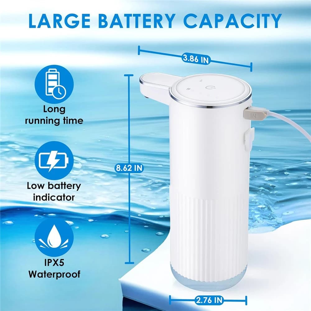 Dispenser Automatico di Sapone Senza Contatto, Erogatore di Schiuma 380ml Ricaricabile USB, Dispenser Elettrico di Schiuma Regolabile a 4 Livelli