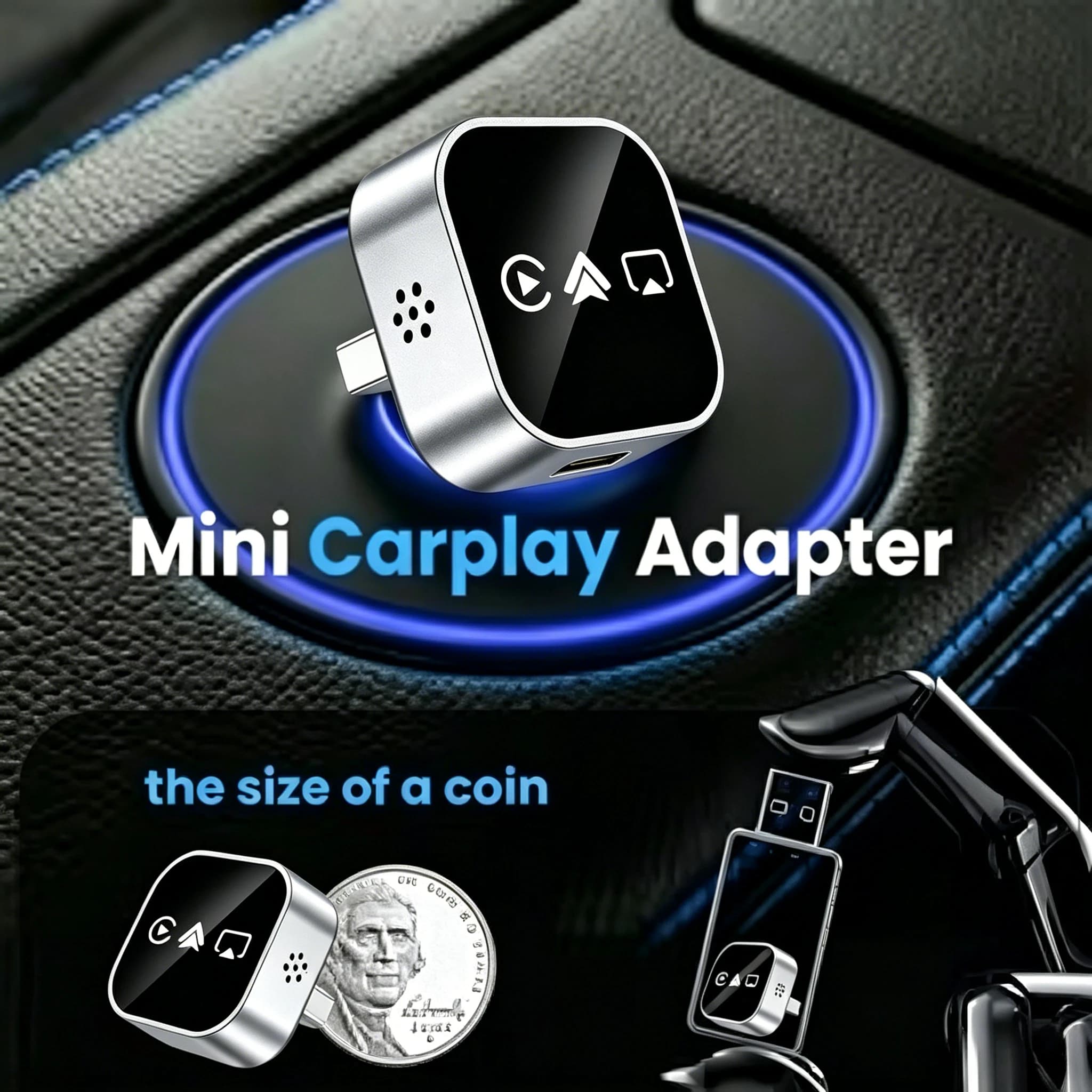4-in-1 CarPlay Adapter 2026: Newly Upgraded Wireless Bluetooth Screen Mirroring Smart Plug-and-Play