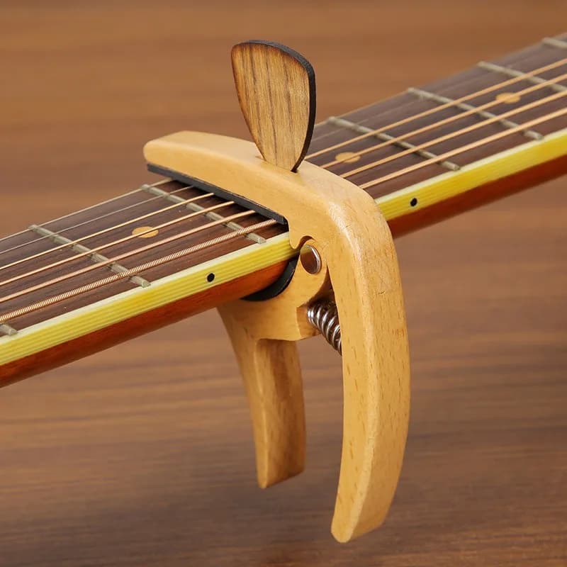 Capotasto in Legno Personalizzato, Universale per Chitarra Acustica, Elettrica, Basso, Ukulele, Accessori per Strumenti Musicali