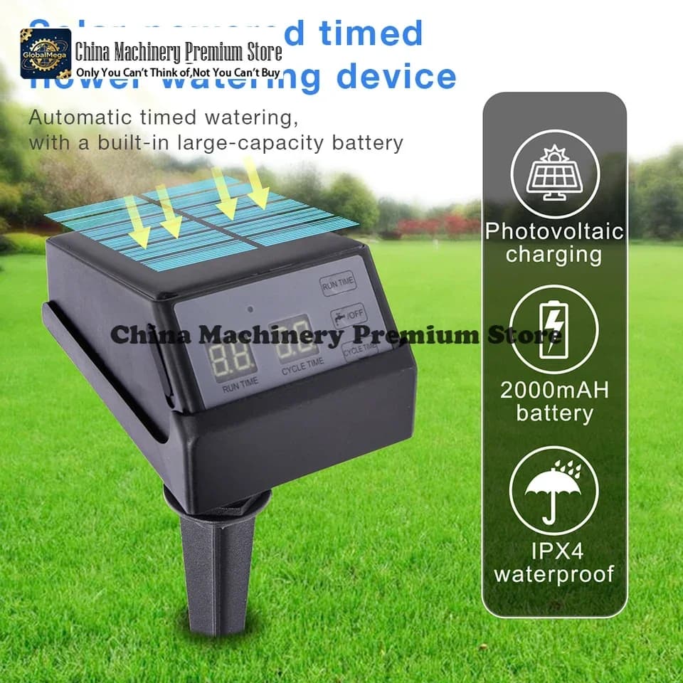 New Solar Powered Irrigation Timer Automatic Outdoor Garden Watering System 2000mAh Battery Plastic Hose Watering Timer Tool