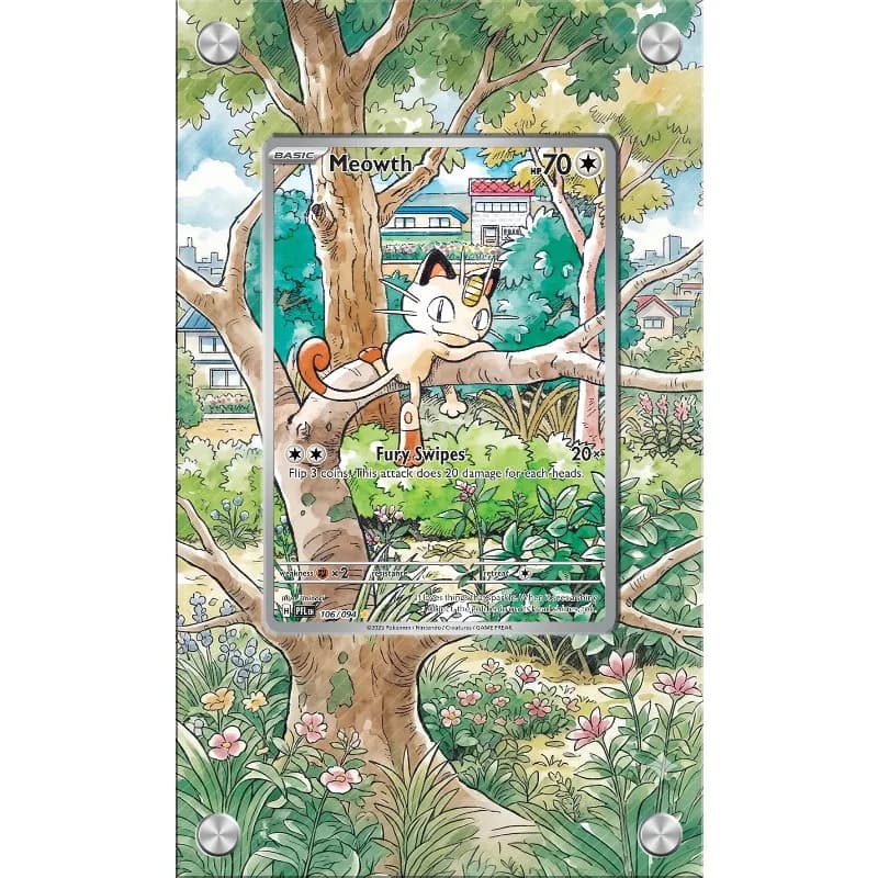 Art Display for Pokemon Meowth Card PTCG Keychain Anime Game Collectibles Anime Merchandise Acrylic Protective Case Toys Gift
