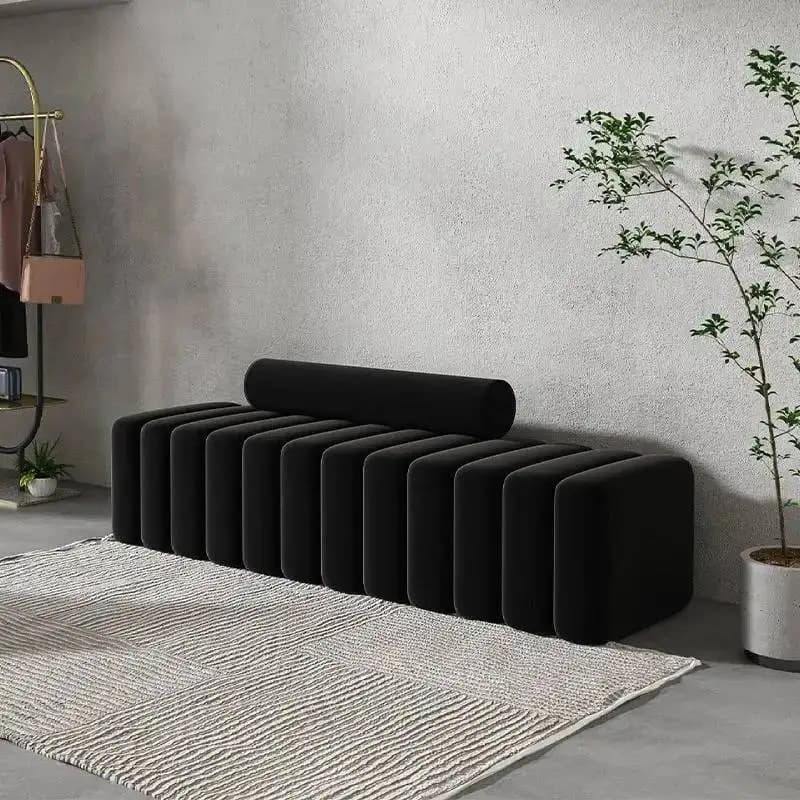 Divano a Blocchi in Velluto a Righe - Superficie Morbida e Lussuosa, Design Modulare a Righe, Seduta Moderna e Confortevole per Arredamento Soggiorno