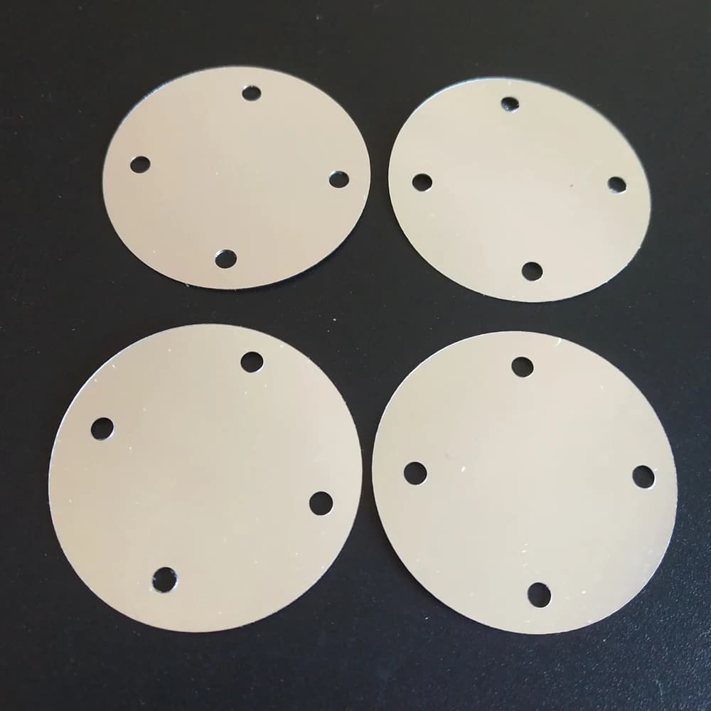 50g 4 Fori Paillettes Argento Per L'artigianato Piatto Grande Rotondo Pailletten Indumento/Borsa Accessori FAI DA TE Fiocchi 15mm/20mm/35mm