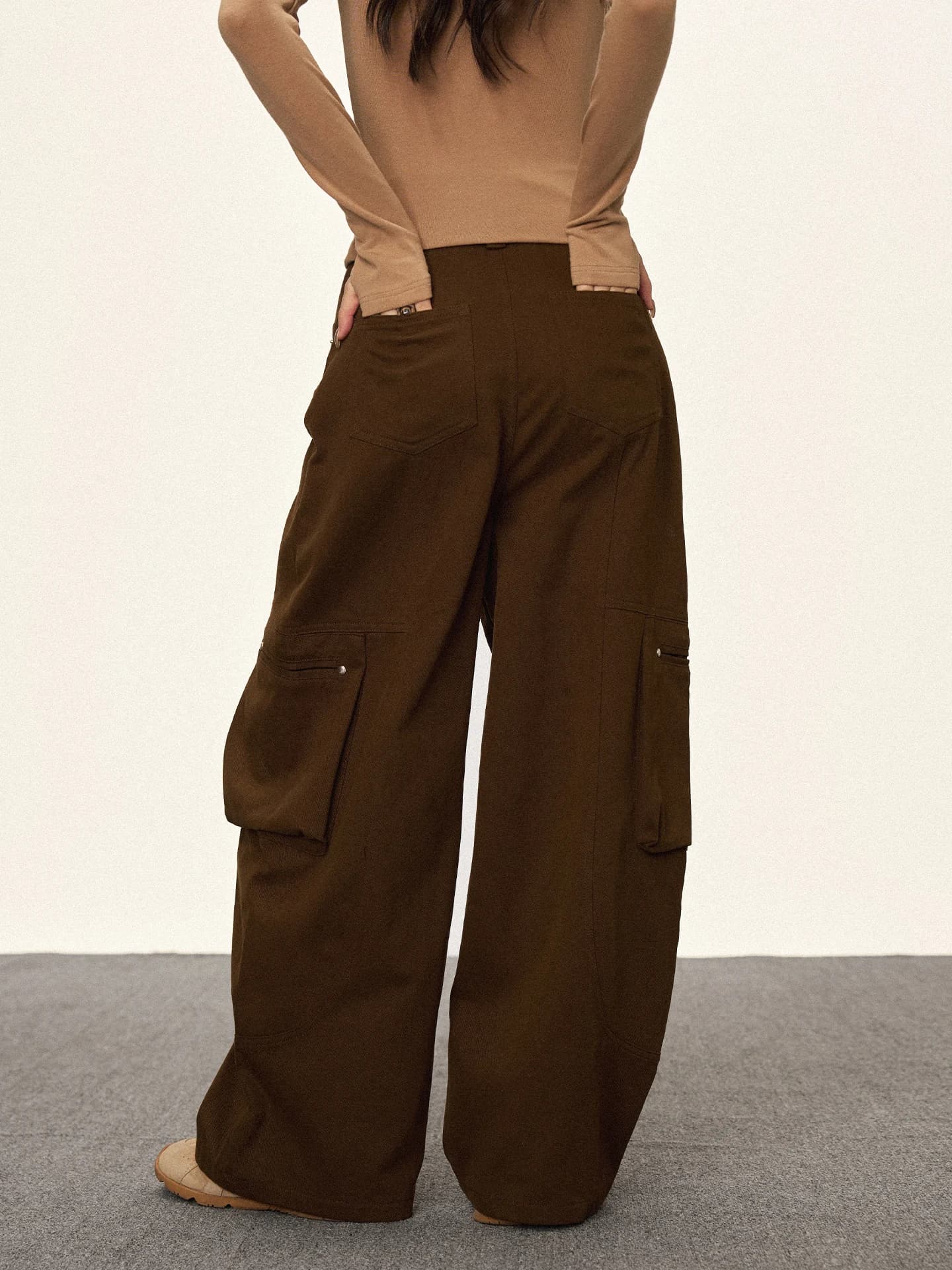 Pantaloni da Lavoro Stile Americano a Vita Alta e Gamba Larga, Jeans in Denim Versatili e Casual in Cotone per Donna