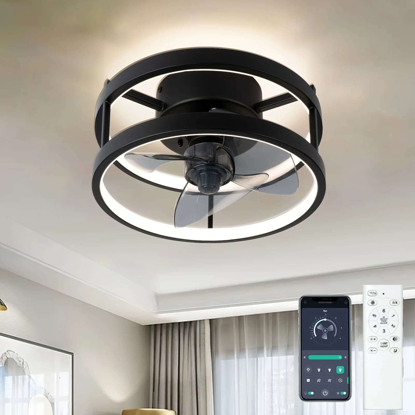 Nuova luce di lusso ventilatore luce semplice integrato soggiorno sala da pranzo plafoniera a frequenza variabile ventilatore silenzioso per camera da letto