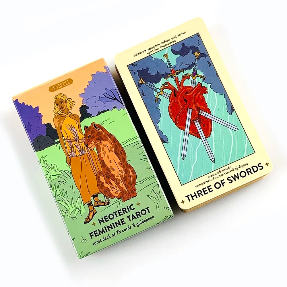 Neoteric Feminine Tarot Deck English Divination Cards Game Nature Leopard Feminist Theme Fortune Telling Board Game Tarot Cards