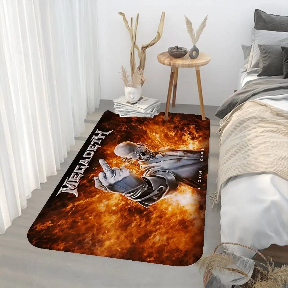 Rock Metal Band M-Megadeth anti-slip mat for laundry, laundry decoration, balcony, children's living room, home carpets