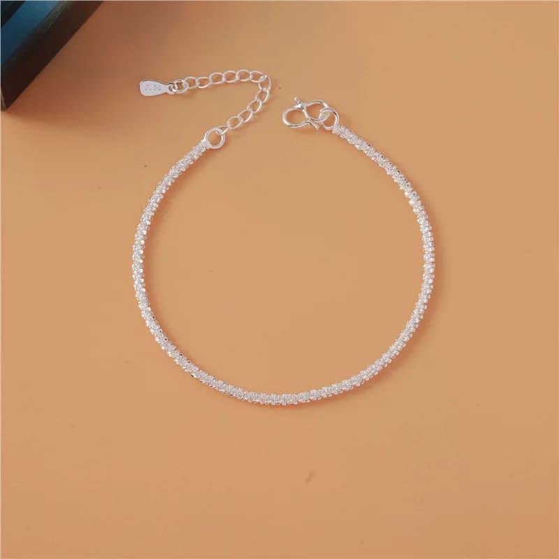 High-quality 925 Sterling Silver classy shine Chain Bracelets for Women fashion jewelry Wedding Party Valentine's Day Gifts