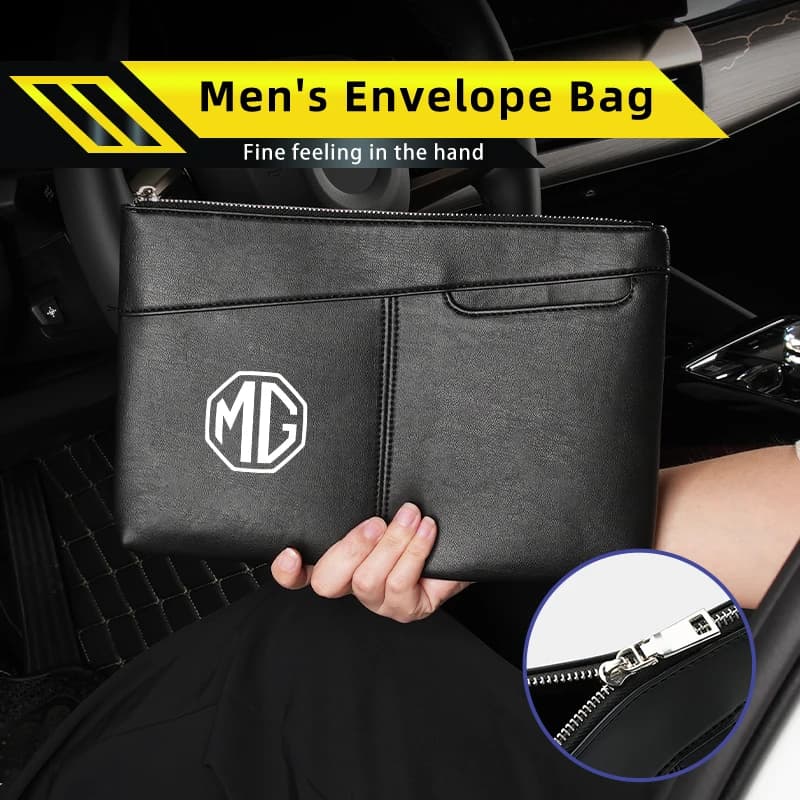 Car Fine Grain Leather Clutch Wallet Business Organizer Pocket Coin Purse For Morris Garages MG 3 5 6 7 HS ZS GS Hector TF GT ZR