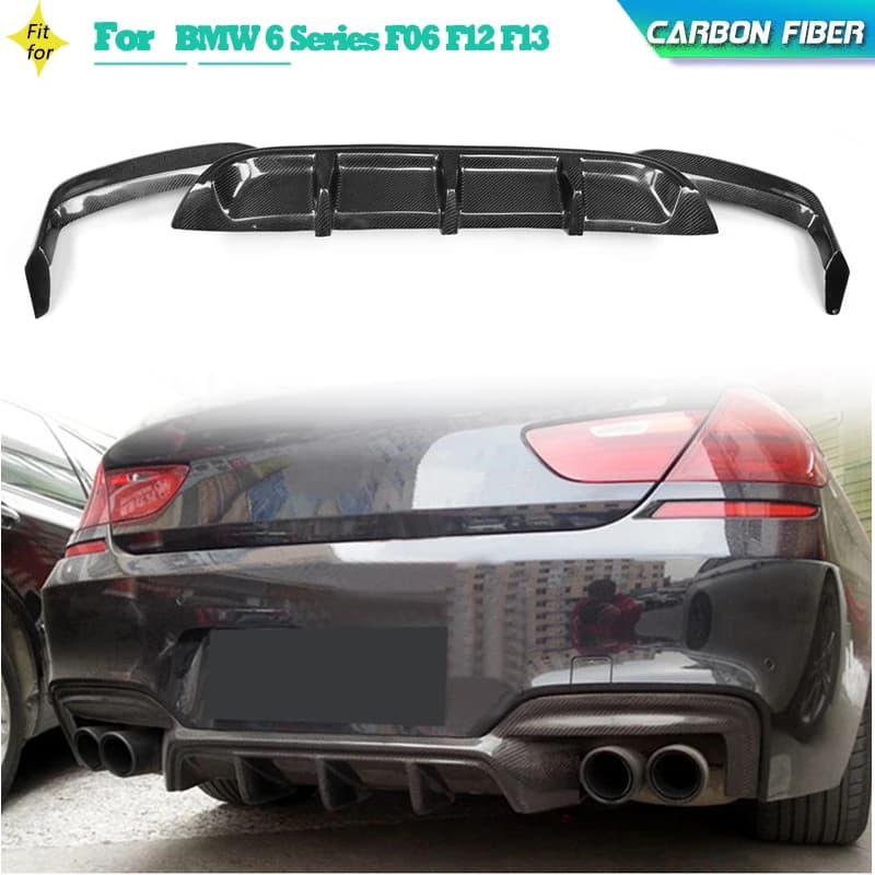 6 Series Carbon Fiber Rear Bumper Diffuser Lip for BMW F06 F12 F13 M6 M Sport 2012 - 2016 Gran Coupe 640i 650i Rear Diffuser