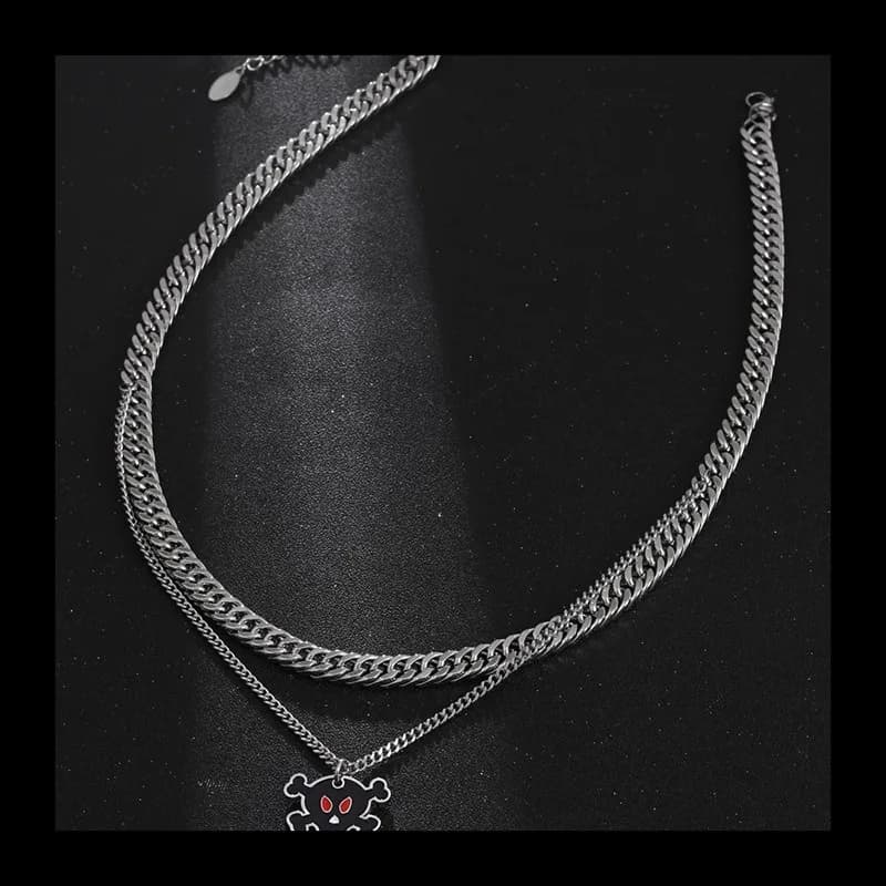 Collana originale da diavolo Collana cubana spessa Acciaio al titanio Coppie maschili e femminili Design di nicchia hip-hop