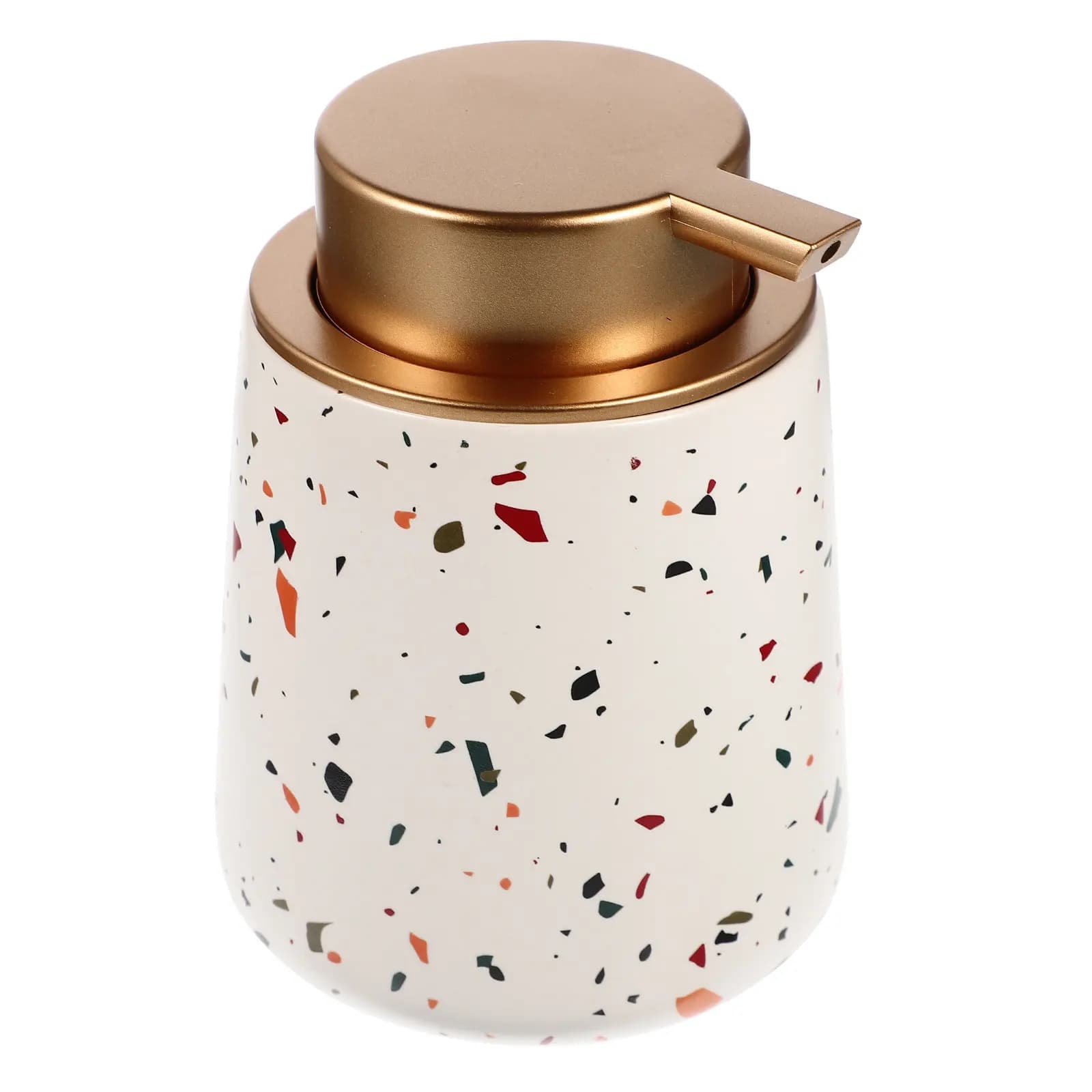 Dispenser in Ceramica con Pompa per Sapone e Shampoo, Bottiglia Contenitore con Erogatore a Pressione per Bagno, Accessori per il Bagno