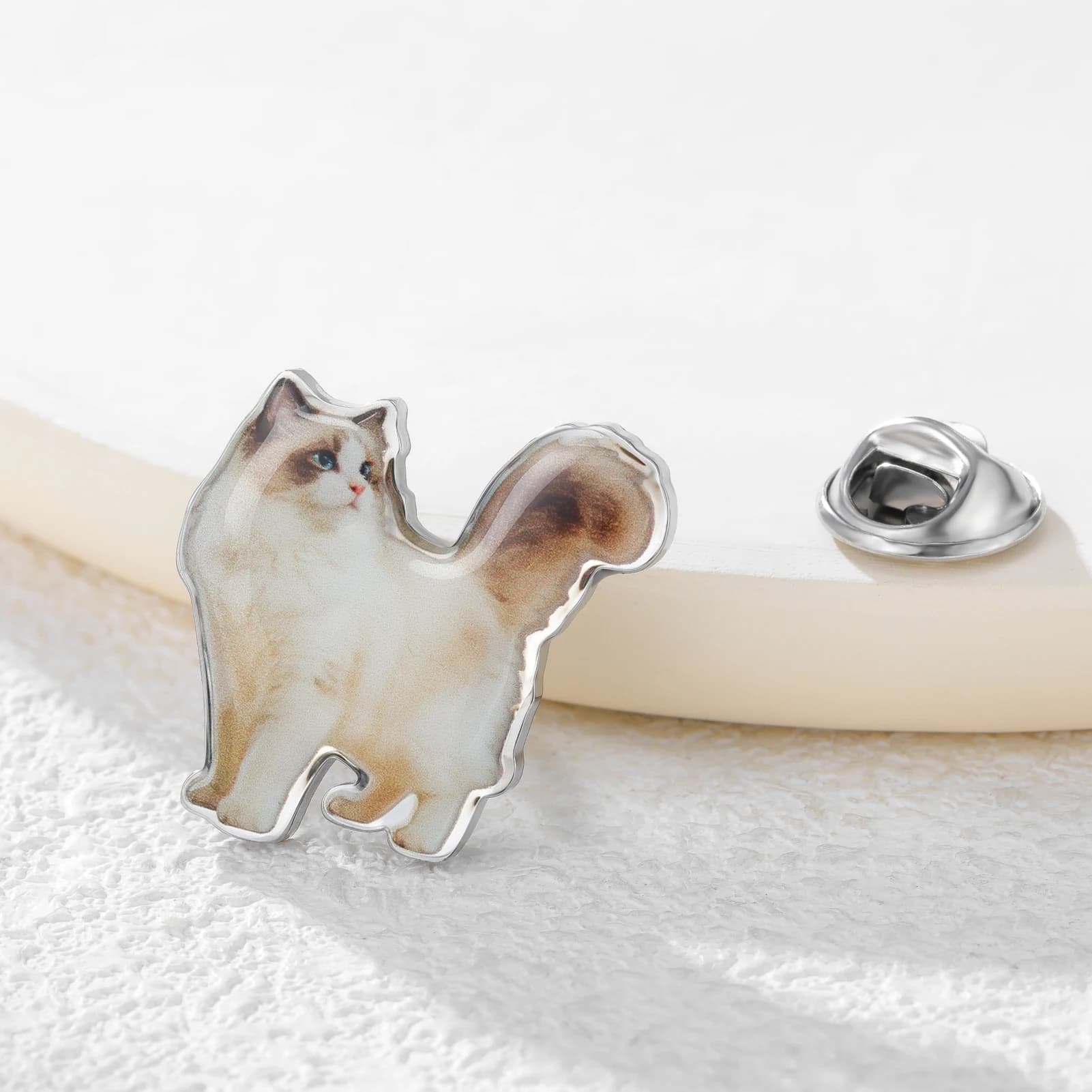Unift Cute Cat Pin Brooch for Women Men Stainless Steel Cartoon Pets Animal Brooch Metal Hat Backpack Pin Jewelry Gift Wholesale