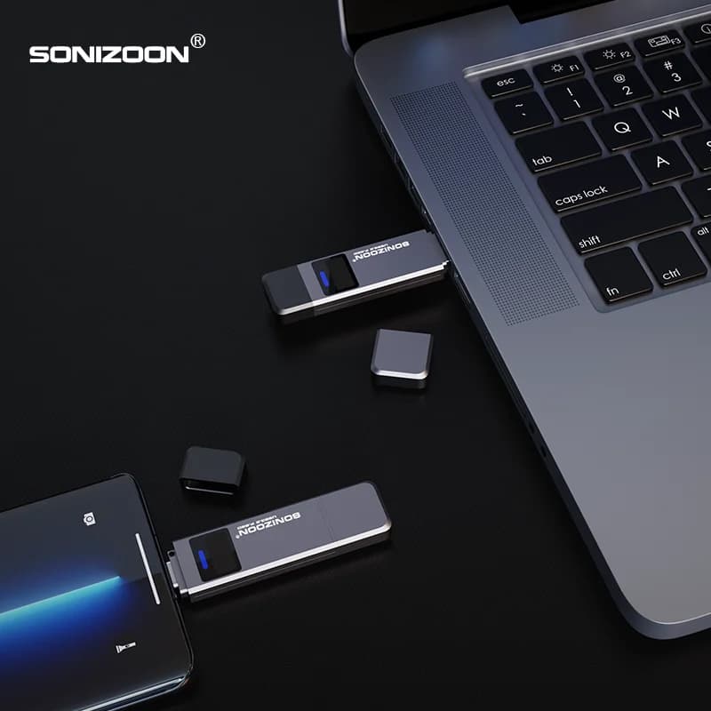 SSD Portatile Sonizoon con Crittografia a Impronta Digitale 512/256GB, Funzione di Protezione da Scrittura, Unità Flash USB a Stato Solido TPYEC PenDrive USB3.2