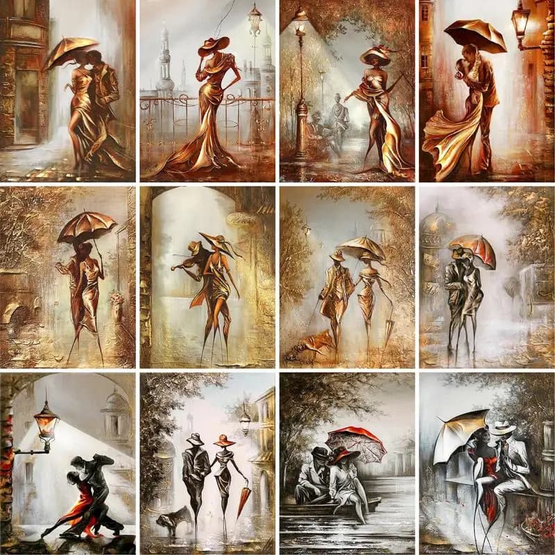 Frame Couple DIY Painting By Number Woman Figure Paint By Number Handpainted Acrylic Unique Gift Home Decor Art