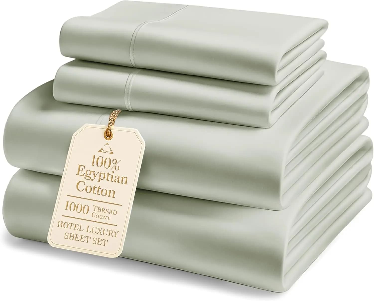 Set di Lenzuola Queen Size in Cotone Egiziano 100% - 4 Pezzi, 1000 Fili, Traspiranti e Resistenti allo Sbiadimento, in Raso Setoso