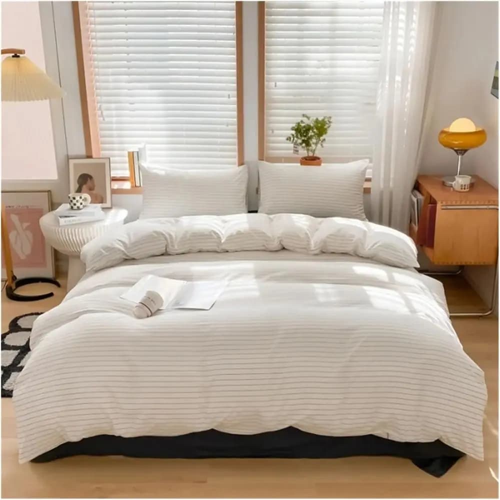 Set Copripiumino, 100% Cotone, Biancheria da Letto alla Moda, Set Copripiumino, Lenzuolo, Federe, Copriletto - Tessili per la Casa Classici
