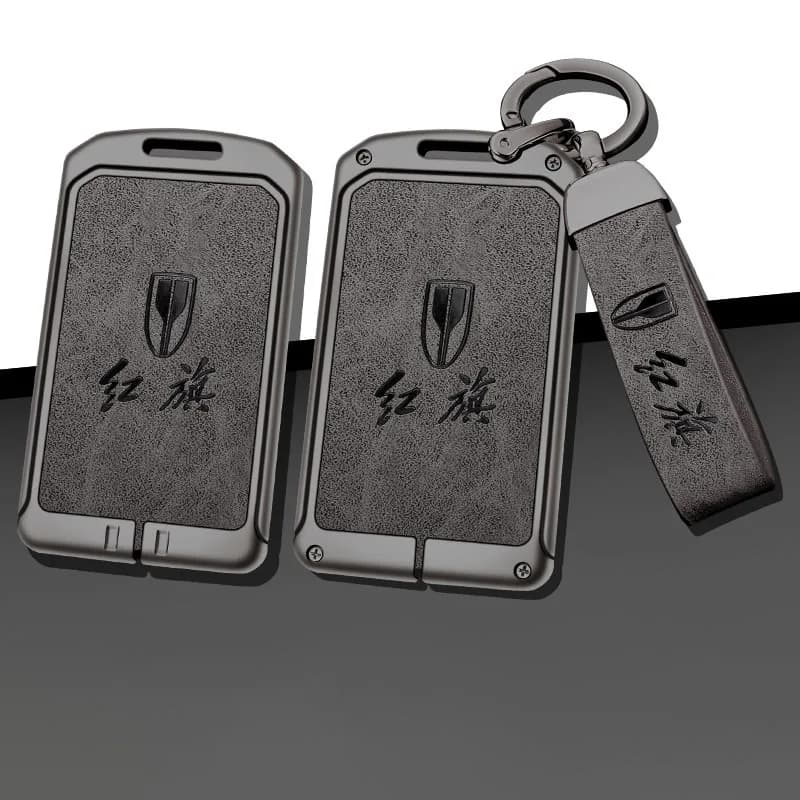 Nuovo in lega di zinco in pelle NFC Card Car Key Case Cover Fob Protector Shell per Hongqi HS7 H9 Red Flag HS5 accessori interni Auto