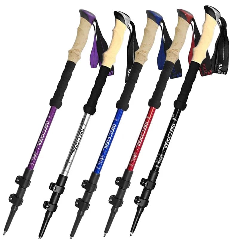 1 Pezzo Bastone da Trekking Telescopico Antiurto, Bastoncini da Arrampicata Ultraleggeri in Alluminio per Escursioni all'Aperto, 135CM