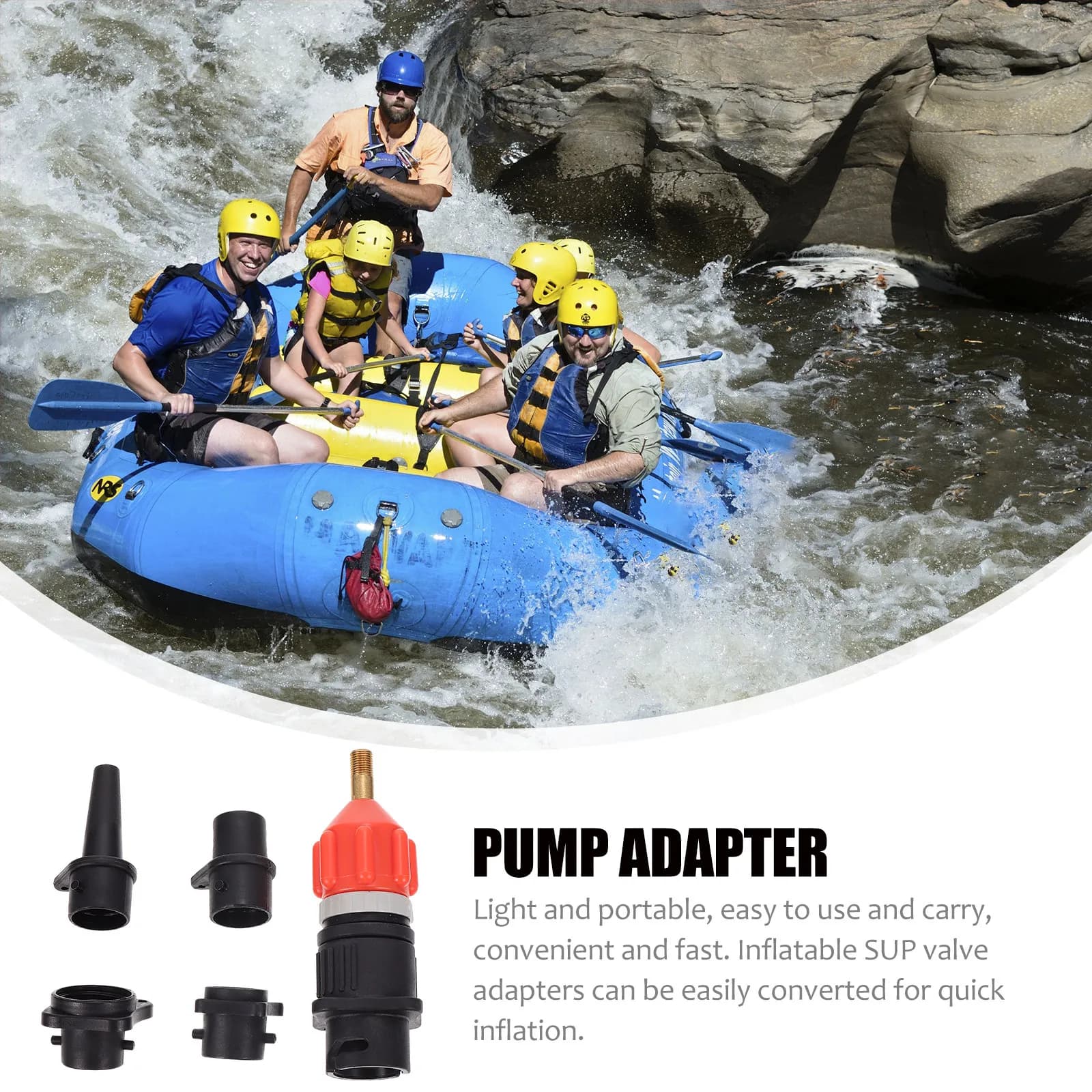 Set Adattatore Aria Premium per Kayak, Convertitore Pompa Resistente per Kayak Gonfiabile, Dinghy, SUP, Paddle Board, Barca con Guarnizione Anti-Perdita