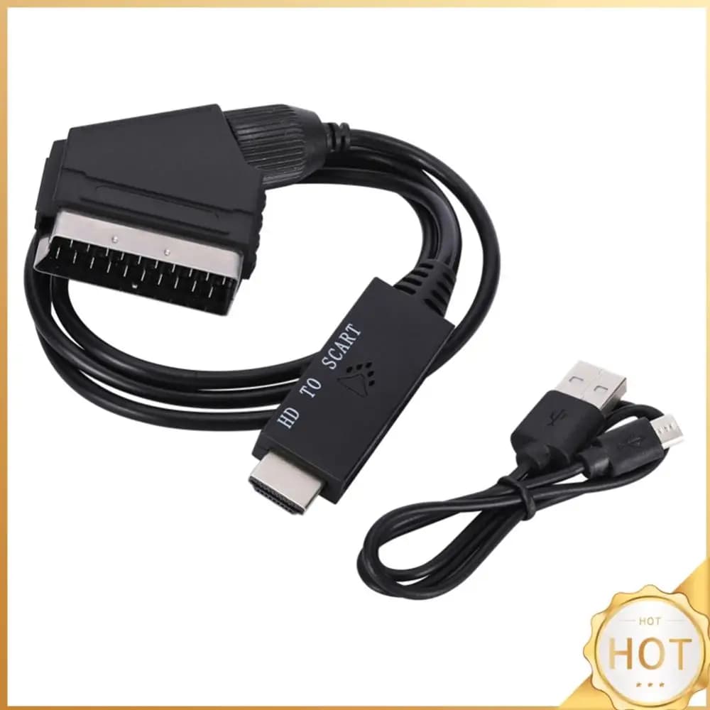 Low power consumption convertor cable with HDMI compatible USB power cable with video audio cable adapter Scart Plug and Play