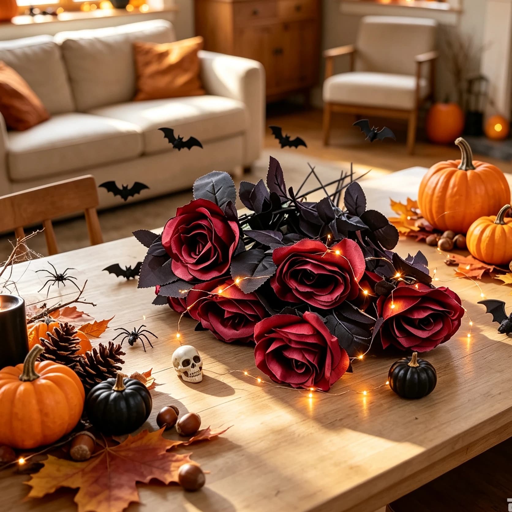 10/20Pcs Artificial Flowers Silk Rose Brial Bouquet Vases Home Room Decora Garden Halloween Wedding Decora Fake Plant Diy Gifts