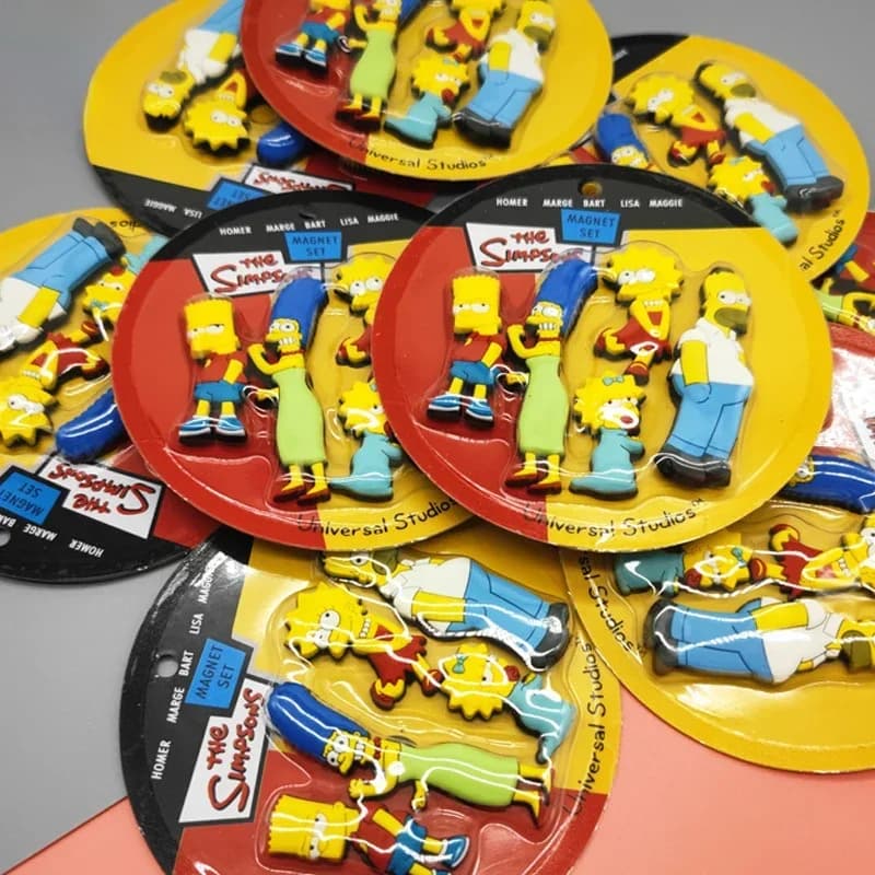 Set di 5 Magneti per Frigorifero Anime The Simpsons, Homer e Bart, Adesivi Magnetici in PVC per Decorazione e Regalo