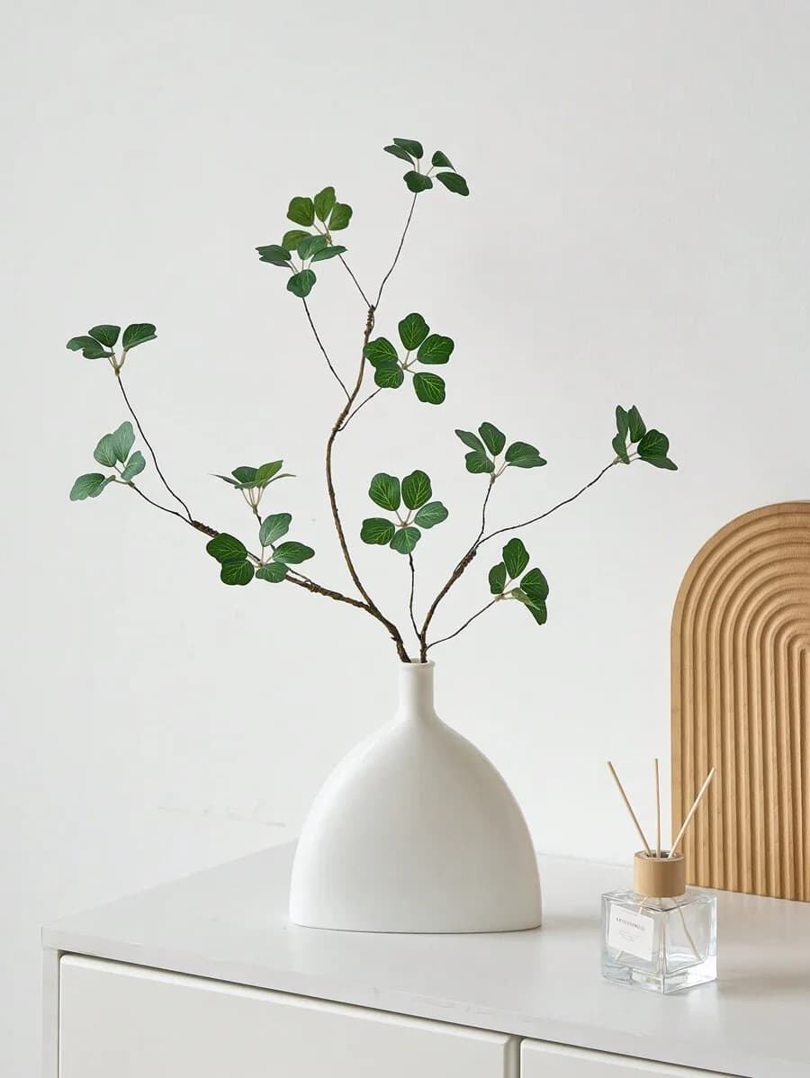 1 pz/3 pz Rami Verdi Artificiali per Vaso, 70 cm, Rami di Ulivo Finti, Piante Artificiali da Esterno per Giardino