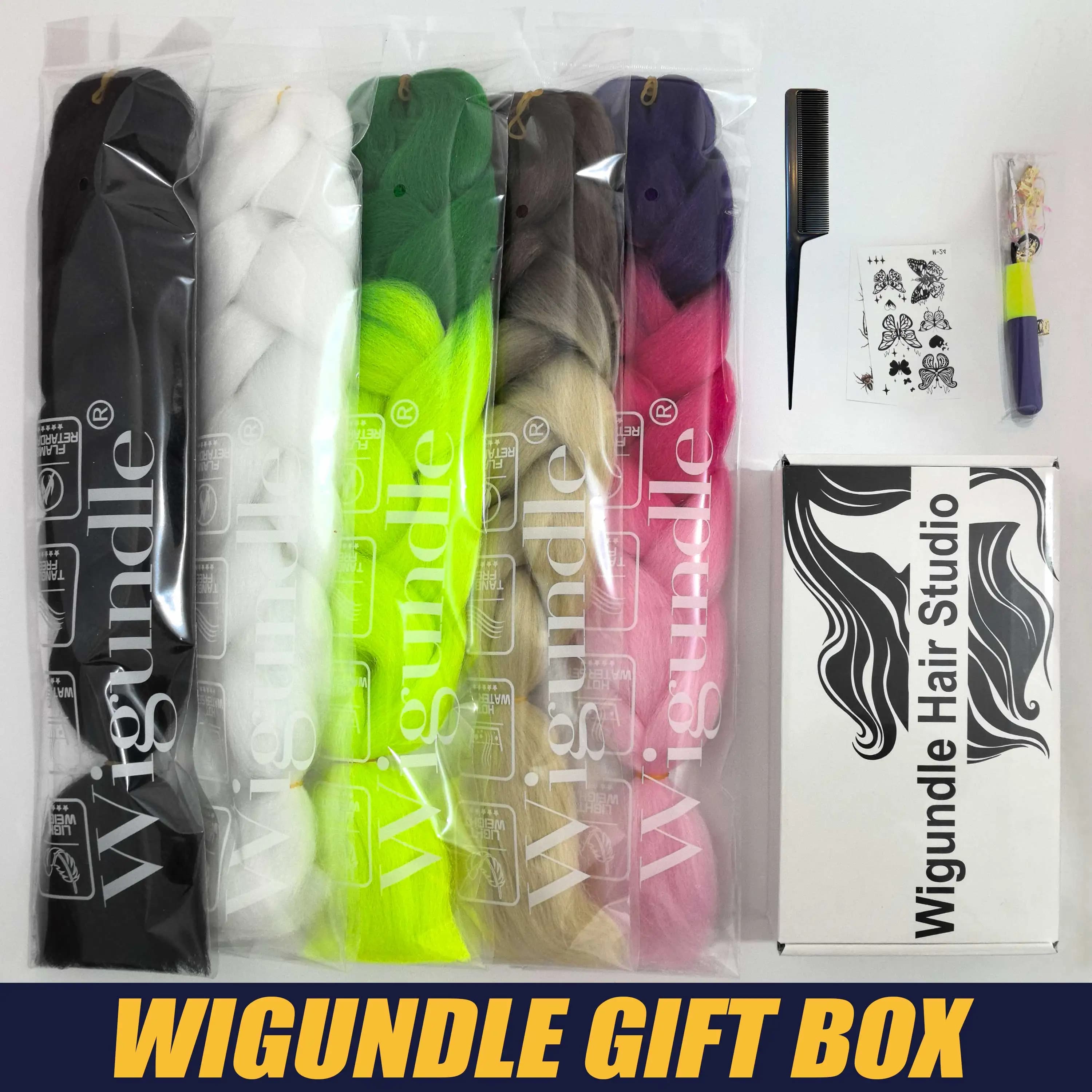 Wigundle Box Jumbo Kanekalon Intrecciare i capelli Pre allungati Trecce sintetiche per capelli all'uncinetto Estensioni dei capelli Accessori per ragazze