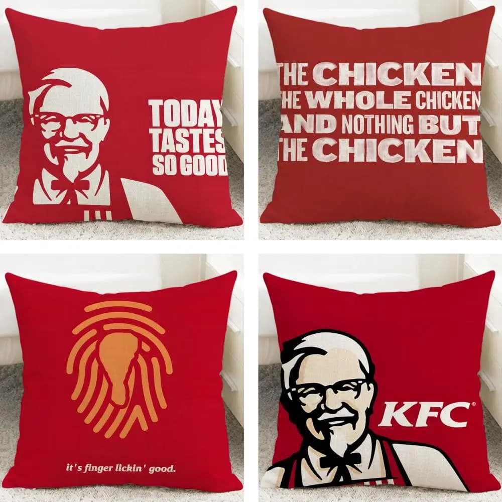 Brand KFC Cushion Cover Cushion Covers Natural Linen Breathable Sofa Bedroom Decor Pillowcase