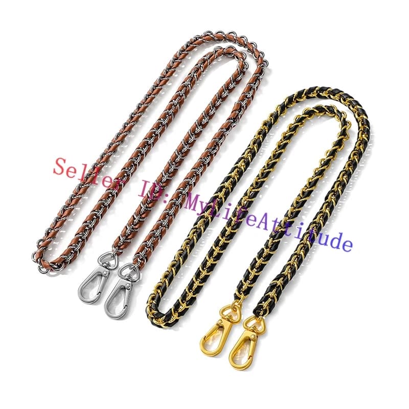 Borsa a catena in metallo con lacci in pelle intrecciata da 110 cm per LV Vanity Dauphine Borsa da donna Borsa da donna Pochette Marrone Nero 2 colori