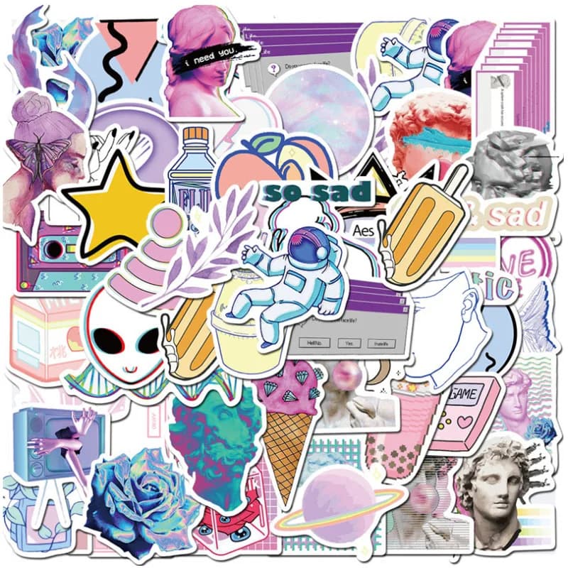 10/30/50 pezzi arte astratta cartone animato graffiti casco fresco adesivi classici astucci skateboard valigia da viaggio telefono portatile
