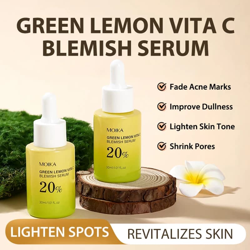 Siero MOIKA Skincare with 20% Niacinamide and Vitamin C for Lighting and Correcting Scures, Treatment for Mirror Skin and Flaccid