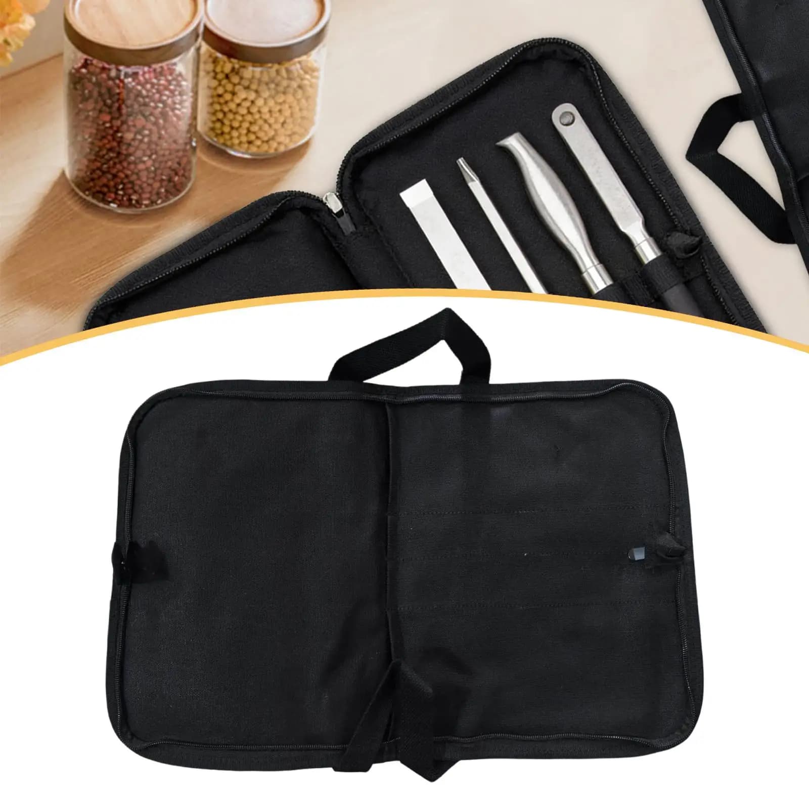 Modern Chef Knife Bag in Tela, Portable Knife Case with Multipli Parts for Kitchen, BBQ and Picnic