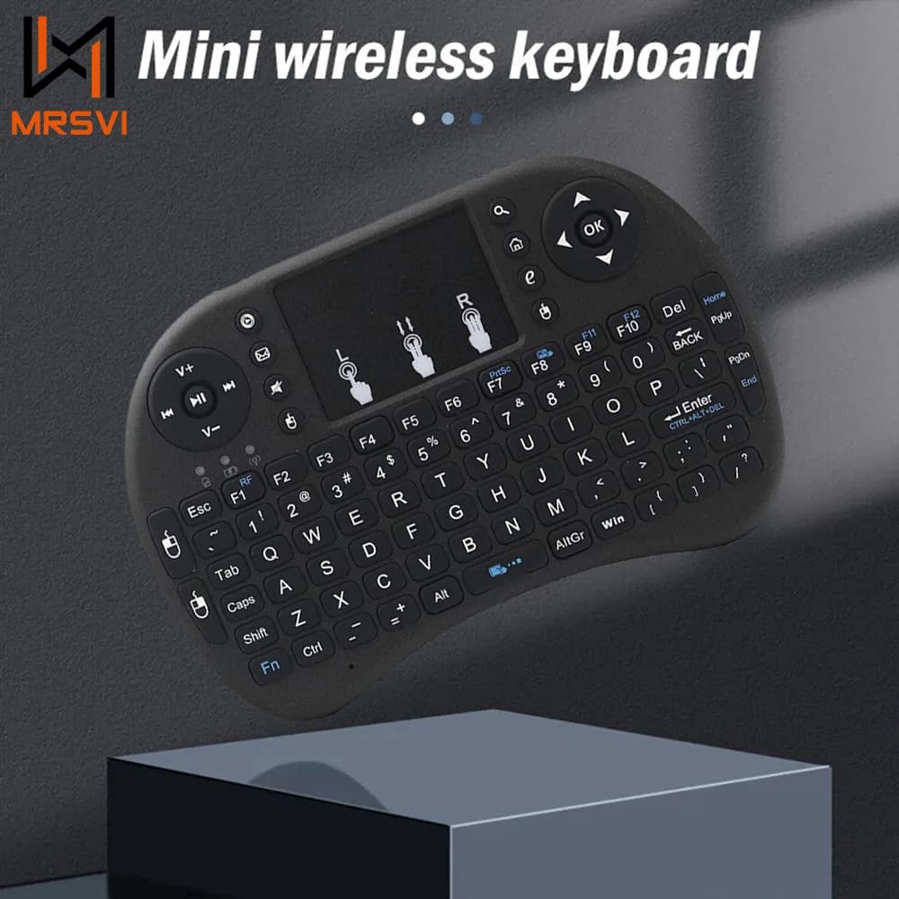MRSVI I8 2.4G Mini tastiera wireless 2.4GHz Air Mouse touchpad remoto per Android TV Box PC Smart TV