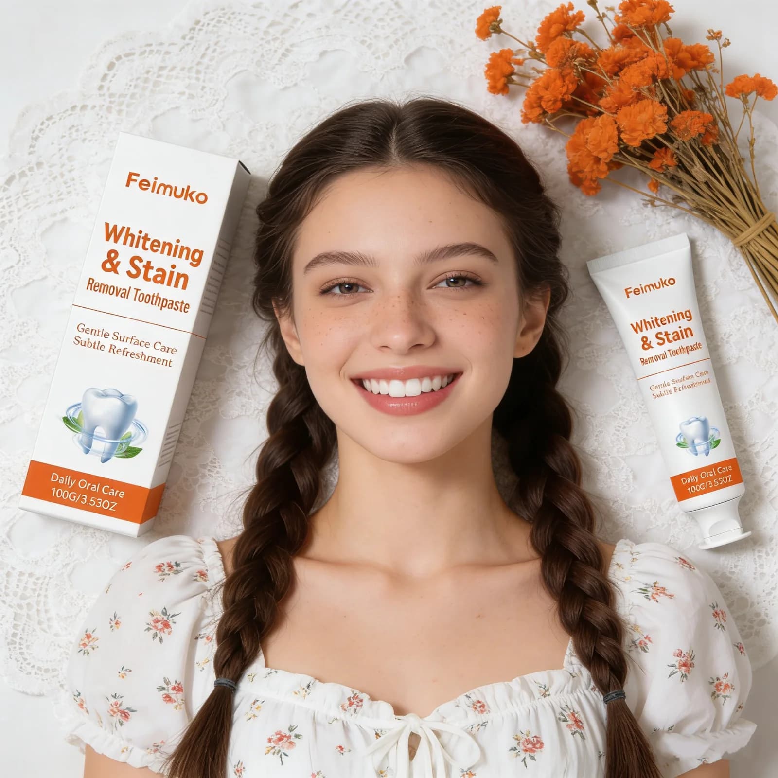 Dentifricio Sbiancante per Rimozione Macchie, Riduce Placca e Tartaro, Cleaning Delicata, Illumina i Denti, Cura Dentale Quotidiana