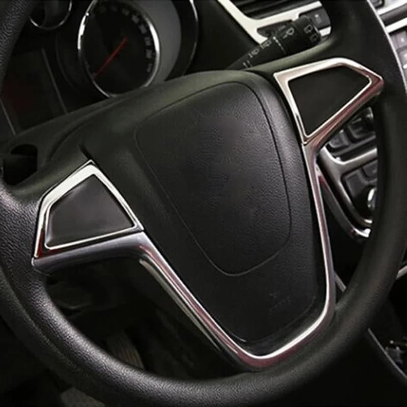 Super Sale For Opel/Vauxhall Mokka X 2013 -2018 Chrome Steering Wheel Panel Cover Trim Molding Decoration