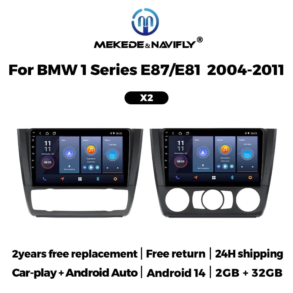 New 2025 Autoradio for BMW series 1 E81 E82 E87 E88 AT 2004-2012 Wireless CarPlay Android 14 Auto Multimedia Player GPS Autoradio smart autoradio systems stereo auto stereo auto bluetooth autoplay android for
