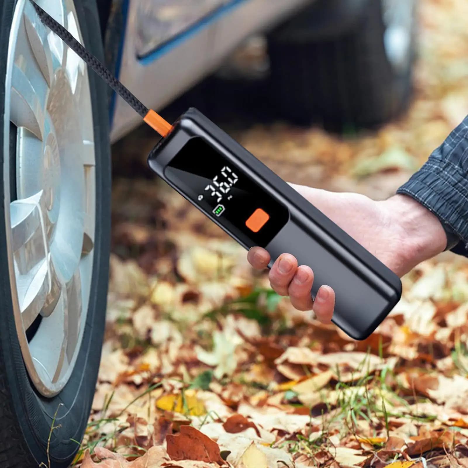 Gonfiatore elettrico per pneumatici per bici senza fili per auto con compressore d'aria portatile per scooter camion pickup moto automobilistica