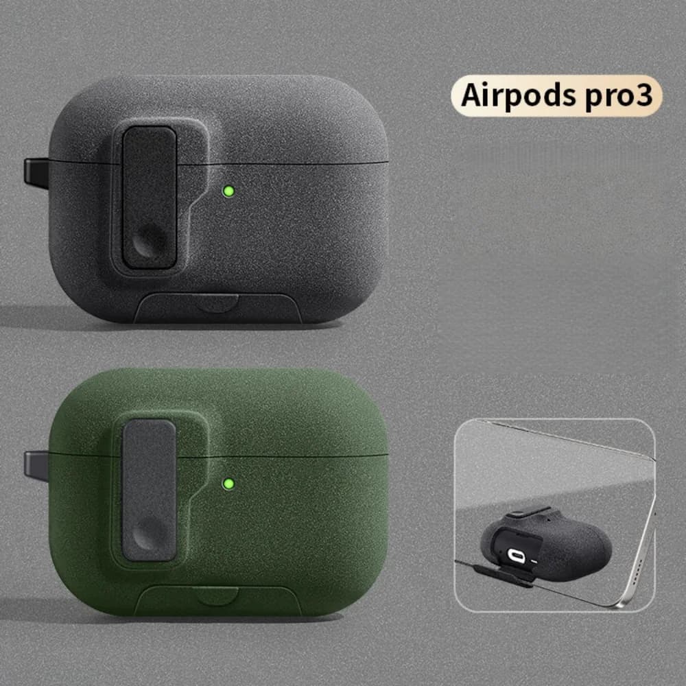 AirPods Pro3 housing with secure closure, complete shock protection with AirPods Pro 3 key ring