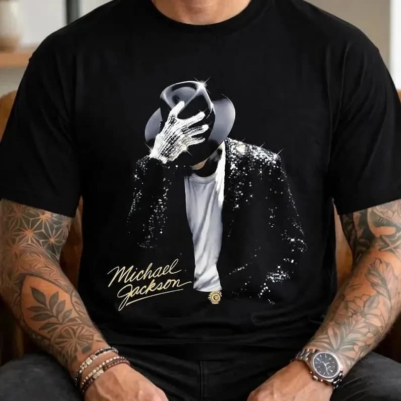 T-shirt Michael Jackson King of Pop Halftone, Maglietta King Of Pop, Regalo per fan di Michael