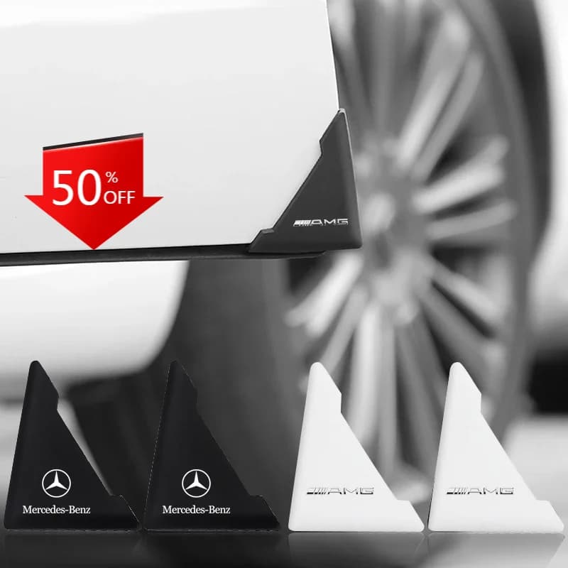 2pcs Badge Car Door Corner Protection Decals 3D Stickers For Mercedes Benz W212 W211 W213 W203 W205 W204 A C E B R Class