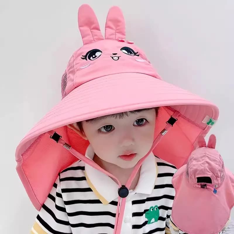 Children's Summer Drying Hats UV Protection Outdoor Beach Sun Hat Boy Boy's Hat Adjustable Wide Tent Cap