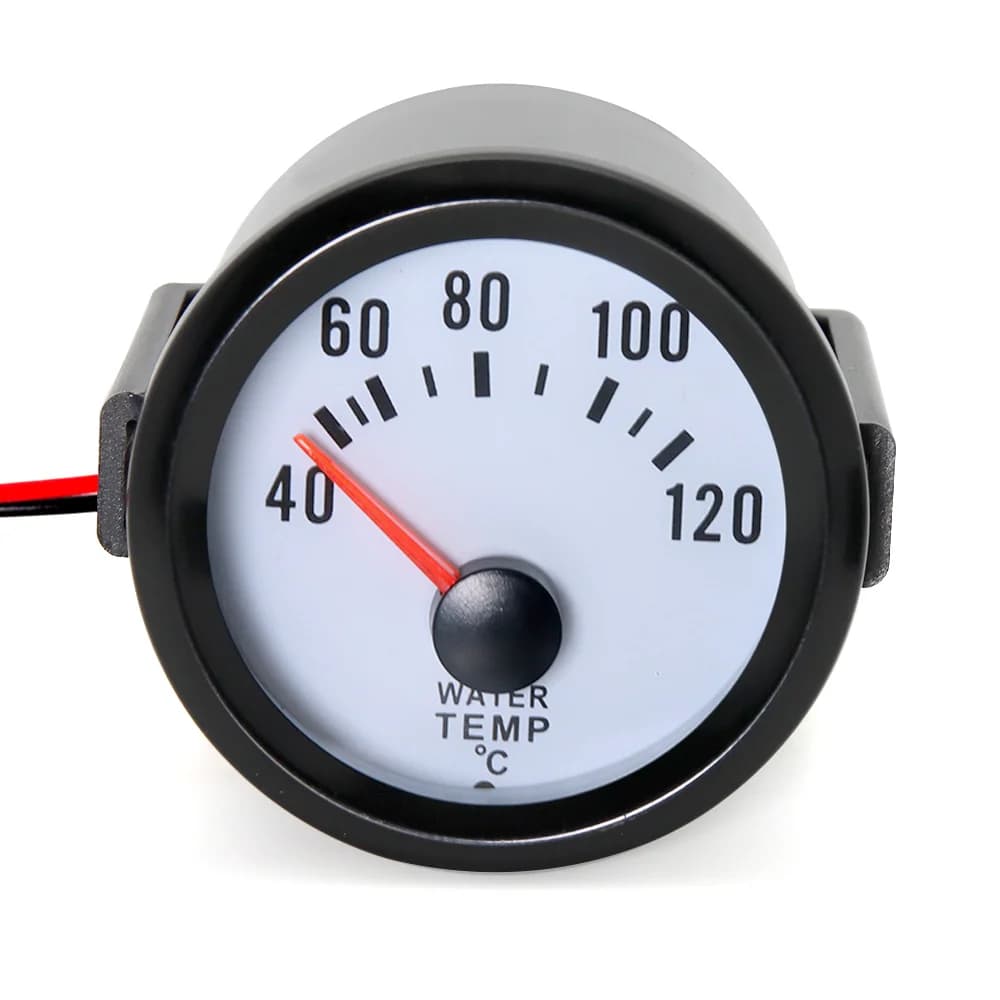AD Black Shell retroilluminazione bianca indicatore di temperatura dell'acqua per auto misuratore di temperatura da 52mm 40-120 Celsius con sensore di temperatura dell'acqua 10mm
