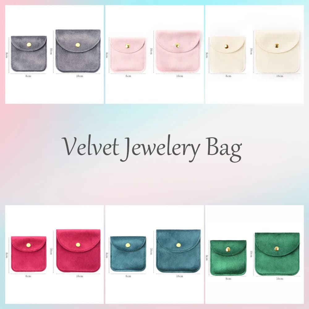 1PC Soft Velvet Jewelery Bag Bracelet Necklace Earrings Rings Storage Button Pouch Jewelry Organizer Bag Gift Packaging Bag