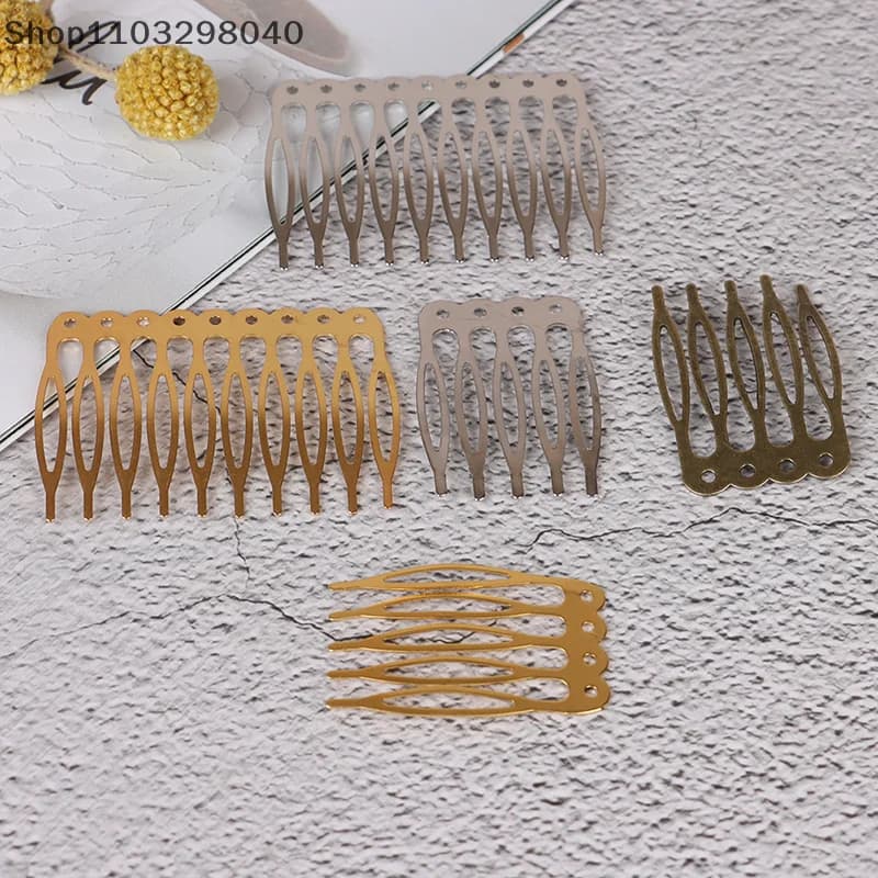 10 pieces 5/10 teeth comb for hair metal hair clip for hairpin shaped claw supplies for hair diy