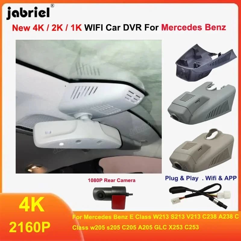 Plug and play 4K Wifi Car Dvr Dash Cam Camera for Mercedes Benz C w205 S205 C205 A205 E W213 S213 V213 C238 A238 GLC X253 C253