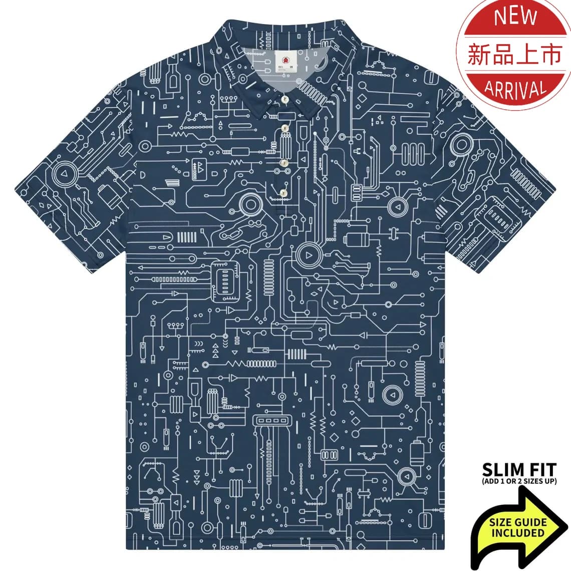 Men's Casual Short Sleeve Polo Shirt 3D Cpu Circuit Board Print POLO Tee Sporty Style Trend Quick Dry Polyester Shirt For Summer